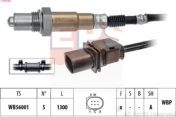 EPS 1.998.462 - Лямбда-зонд, датчик кислорода www.autospares.lv