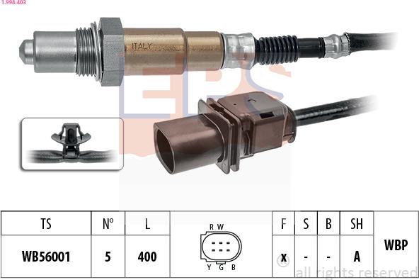 EPS 1.998.403 - Lambda zonde autospares.lv