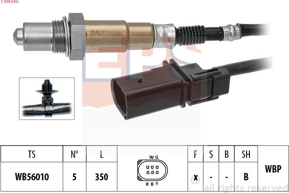 EPS 1.998.594 - Lambda zonde www.autospares.lv