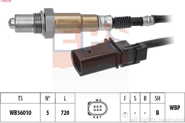 EPS 1.998.595 - Lambda zonde www.autospares.lv