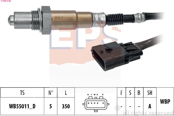 EPS 1.998.540 - Lambda zonde www.autospares.lv