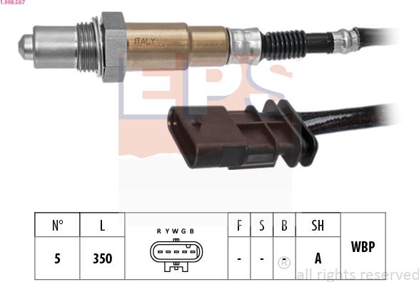 EPS 1.998.567 - Lambda zonde www.autospares.lv