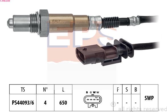 EPS 1.998.509 - Lambda zonde www.autospares.lv