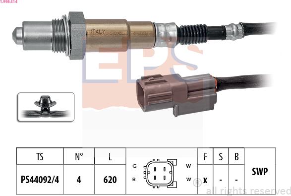 EPS 1.998.514 - Lambda zonde www.autospares.lv