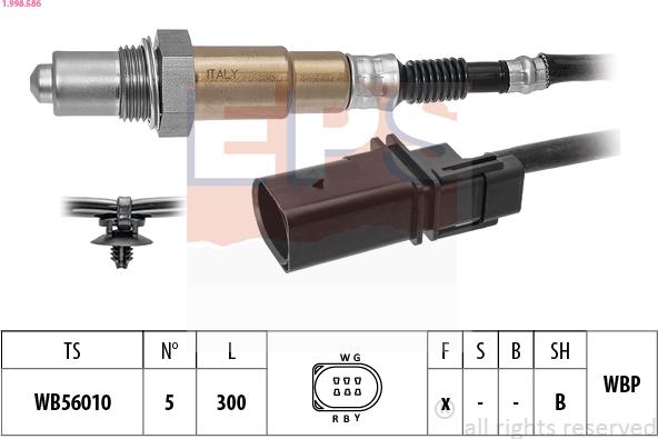 EPS 1.998.586 - Lambda zonde www.autospares.lv