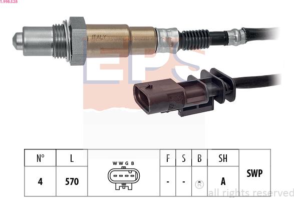 EPS 1.998.528 - Lambda zonde www.autospares.lv