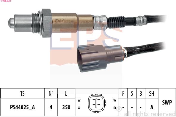 EPS 1.998.522 - Lambda zonde autospares.lv