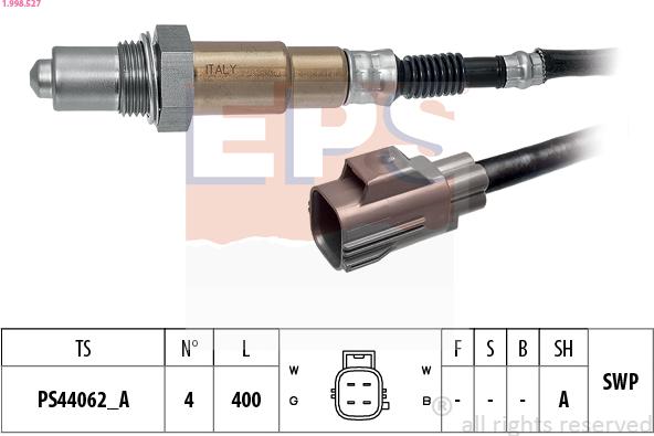 EPS 1.998.527 - Lambda zonde www.autospares.lv