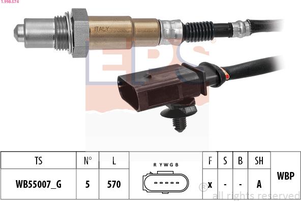 EPS 1.998.574 - Lambda zonde www.autospares.lv