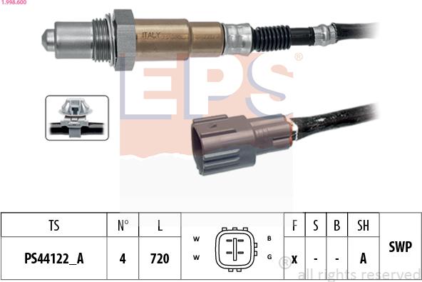 EPS 1.998.600 - Lambda zonde www.autospares.lv