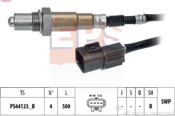 EPS 1.998.610 - Lambda zonde www.autospares.lv