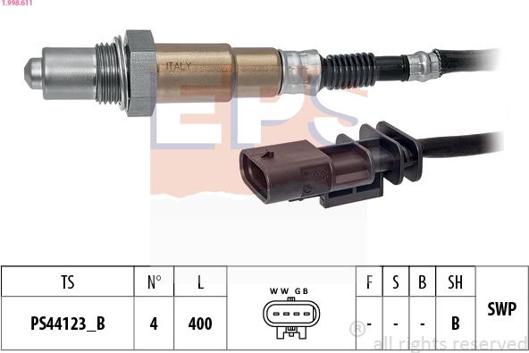 EPS 1.998.611 - Lambda zonde www.autospares.lv