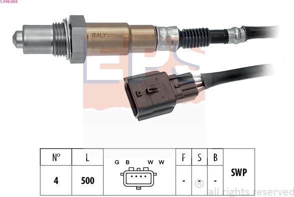 EPS 1.998.094 - Lambda zonde www.autospares.lv