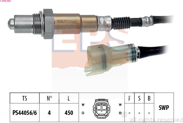 EPS 1.998.093 - Lambda zonde www.autospares.lv