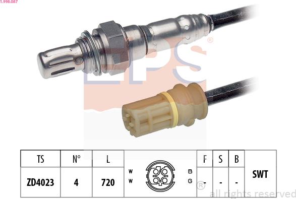 EPS 1.998.087 - Lambda zonde www.autospares.lv