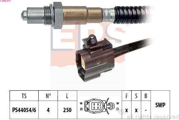 EPS 1.998.077 - Lambda zonde www.autospares.lv