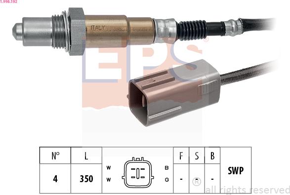 EPS 1.998.192 - Lambda zonde www.autospares.lv