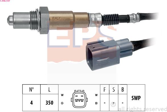 EPS 1.998.197 - Lambda zonde www.autospares.lv