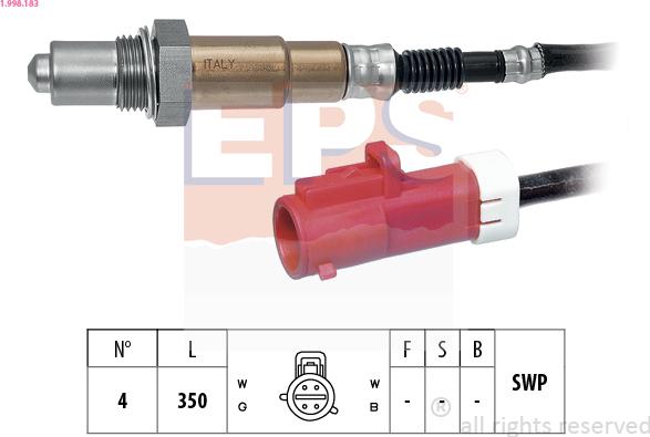 EPS 1.998.183 - Lambda zonde www.autospares.lv