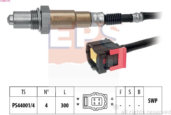 EPS 1.998.175 - Лямбда-зонд, датчик кислорода www.autospares.lv