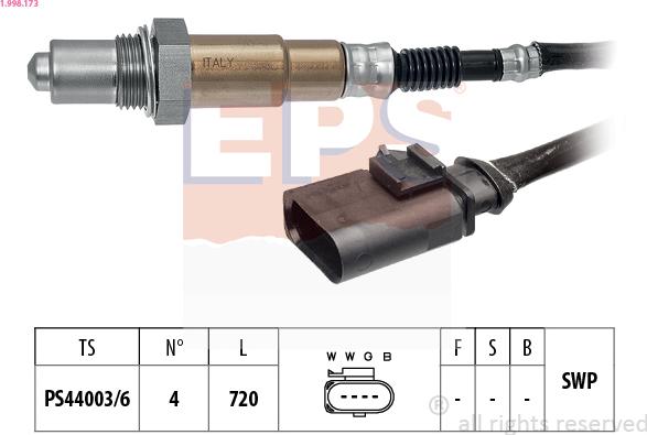 EPS 1.998.173 - Lambda zonde autospares.lv