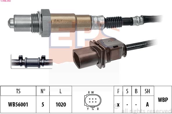 EPS 1.998.392 - Lambda zonde www.autospares.lv