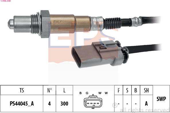 EPS 1.998.349 - Lambda Sensor www.autospares.lv