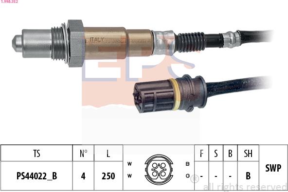 EPS 1.998.352 - Lambda zonde www.autospares.lv