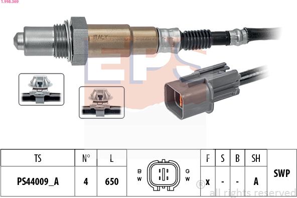 EPS 1.998.369 - Лямбда-зонд, датчик кислорода www.autospares.lv