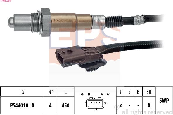 EPS 1.998.309 - Lambda zonde autospares.lv