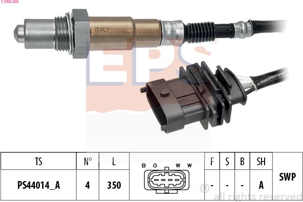 EPS 1.998.305 - Lambda zonde www.autospares.lv