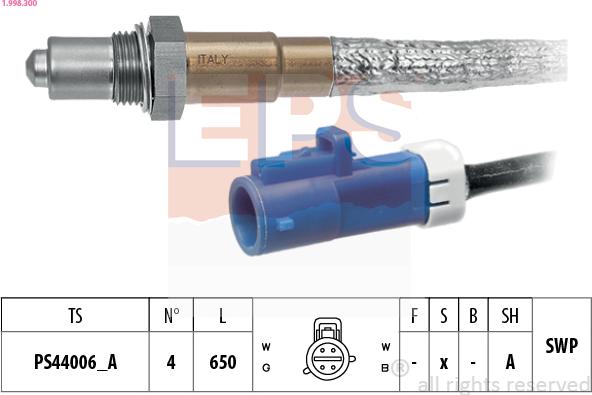 EPS 1.998.300 - Lambda zonde autospares.lv