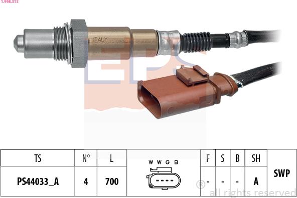 EPS 1.998.313 - Lambda zonde www.autospares.lv