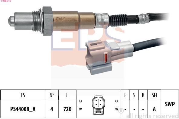 EPS 1.998.317 - Lambda zonde autospares.lv