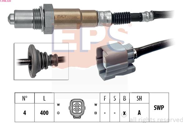 EPS 1.998.320 - Lambda zonde www.autospares.lv