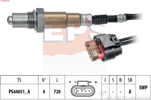 EPS 1.998.375 - Lambda zonde www.autospares.lv