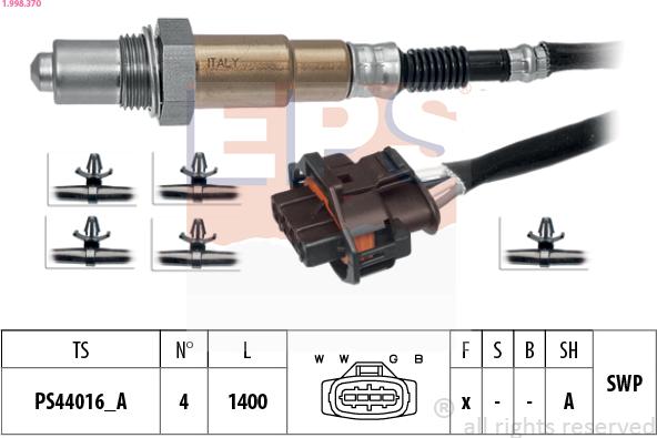 EPS 1.998.370 - Lambda Sensor www.autospares.lv