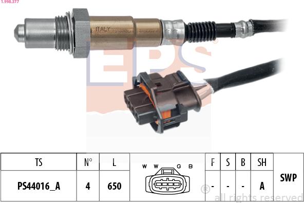 EPS 1.998.377 - Lambda zonde autospares.lv