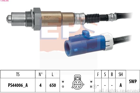 EPS 1.998.295 - Lambda zonde autospares.lv