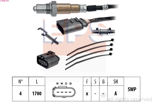 EPS 1.998.251 - Lambda Sensor www.autospares.lv