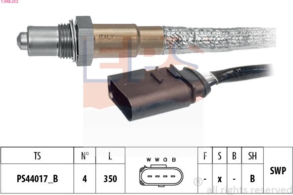 EPS 1.998.252 - Lambda zonde www.autospares.lv