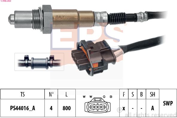 EPS 1.998.263 - Lambda zonde www.autospares.lv