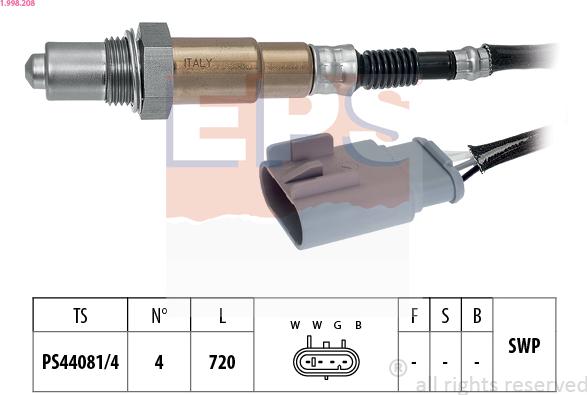 EPS 1.998.208 - Lambda zonde www.autospares.lv