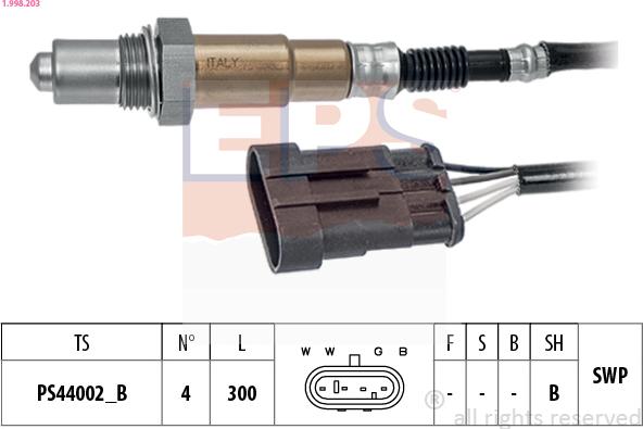 EPS 1.998.203 - Lambda zonde www.autospares.lv