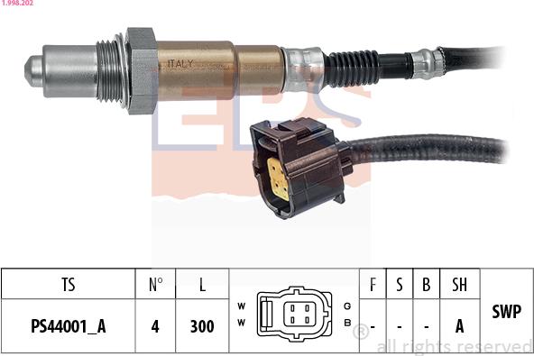 EPS 1.998.202 - Lambda zonde autospares.lv