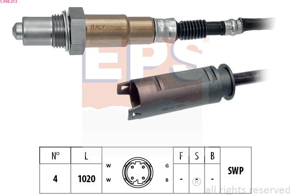 EPS 1.998.213 - Lambda Sensor www.autospares.lv