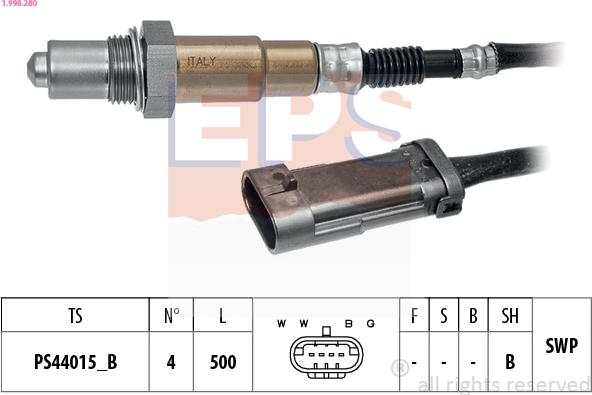 EPS 1.998.280 - Lambda zonde www.autospares.lv