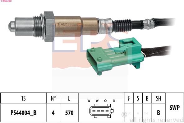 EPS 1.998.220 - Lambda zonde www.autospares.lv