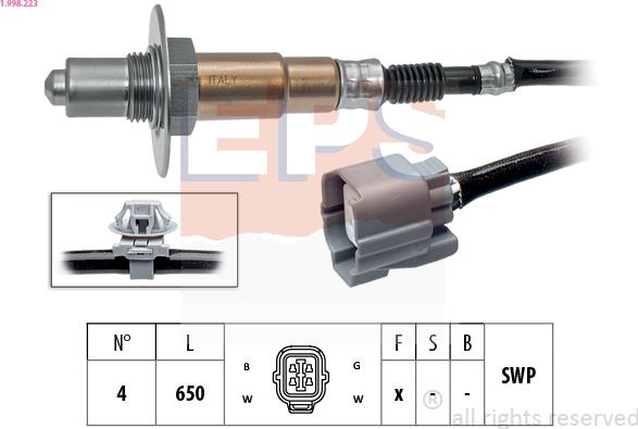 EPS 1.998.223 - Лямбда-зонд, датчик кислорода www.autospares.lv