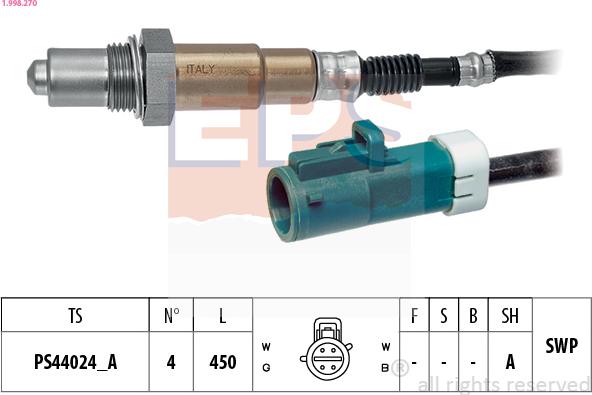 EPS 1.998.270 - Lambda zonde autospares.lv